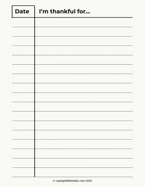 Gratitude Trackers for Kids and Teens