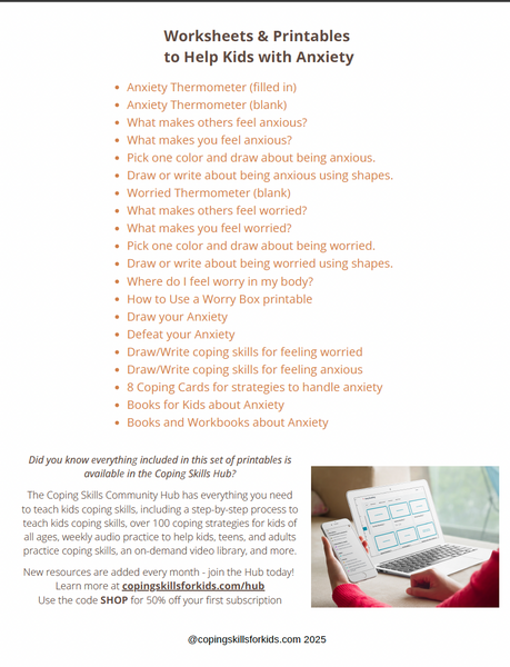 Printables to Help Kids with Anxiety