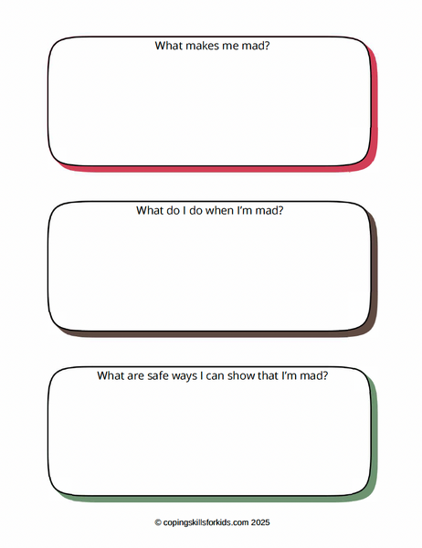 Printables to Help Kids with Anger