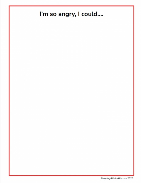Printables to Help Kids with Anger