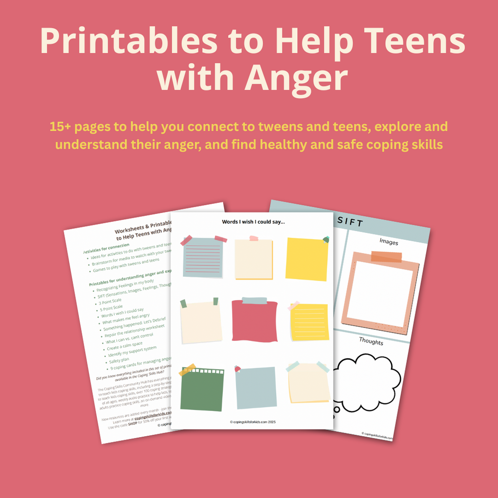 Printables to Help Teens with Anger