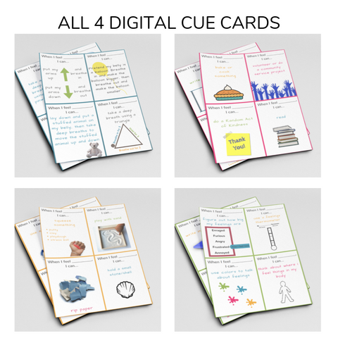 Set of 4 Ready to Use Coping Skills Cue Cards