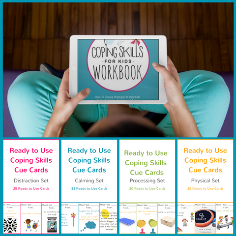 Digital Bundle - Workbook and Set of 4 Ready to Use Coping Skills Cue Cards