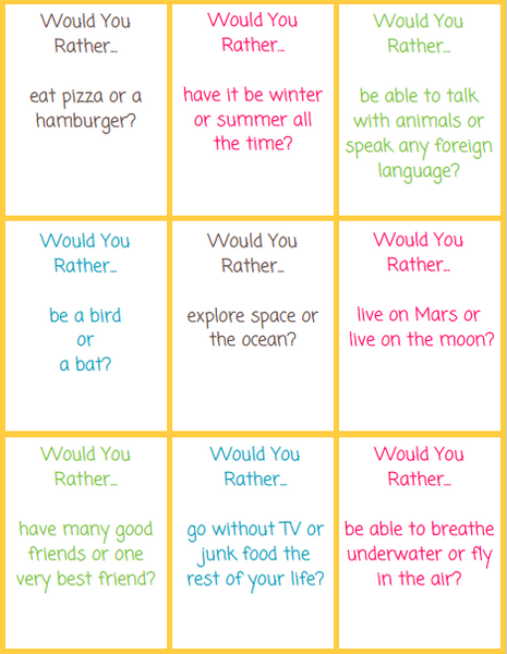 Would You Rather? Questions