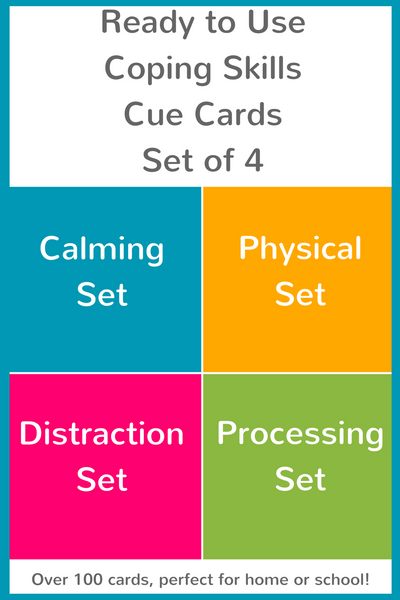 Set of 4 Ready to Use Coping Skills Cue Cards
